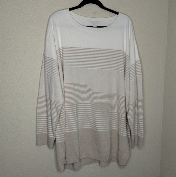 Barefoot Dreams CozyChic Ultra Lite Split Stripes Tunic Size 3X - Picture 1 of 5